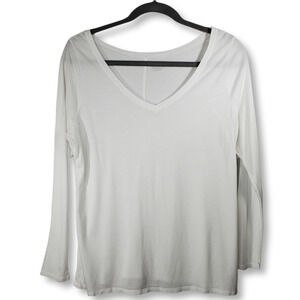 Lane Bryant 3/4 Sleeve V-Neck Tee Shirt White Size 14/16